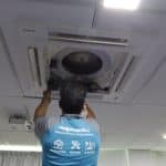 Chemical cleaning office aircon ceiling unit cassette