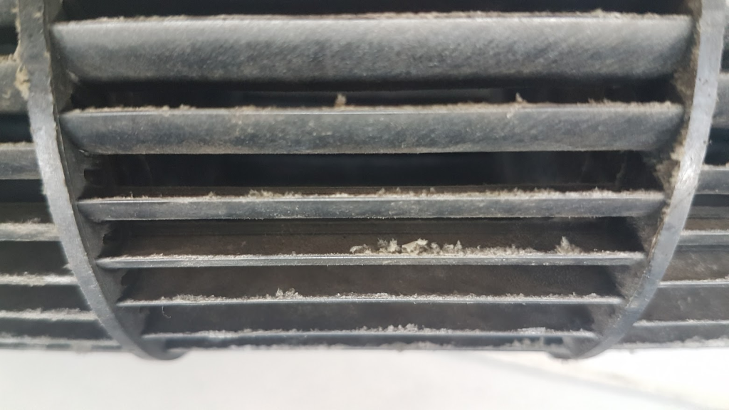 Dirty blower wheel